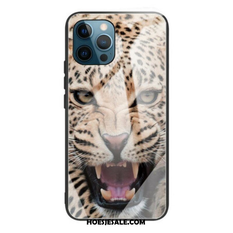 Hoesje voor iPhone 13 Pro Luipaard Gehard Glas