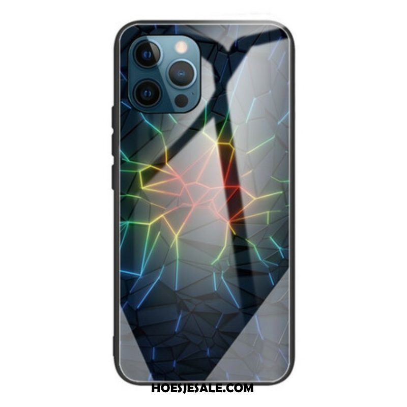 Hoesje voor iPhone 13 Pro Max Geometrie Gehard Glas