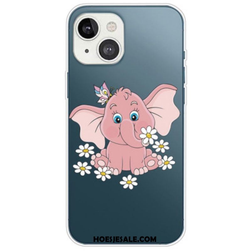 Hoesje voor iPhone 14 Plus Naadloze Roze Olifant