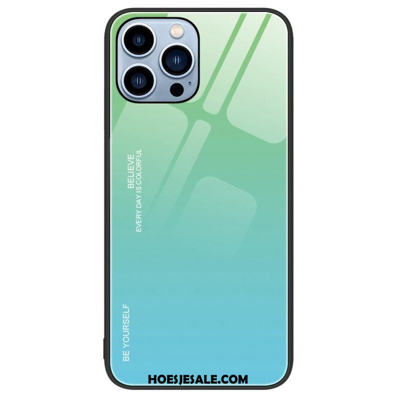 Hoesje voor iPhone 14 Pro Gehard Glas Wees Jezelf