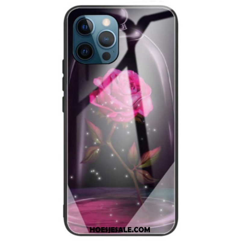 Hoesje voor iPhone 14 Pro Max Roze Gehard Glas