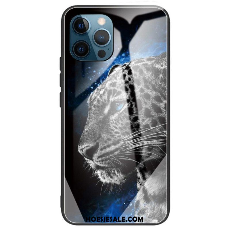 Hoesje voor iPhone 14 Pro Max Tijger Gehard Glas