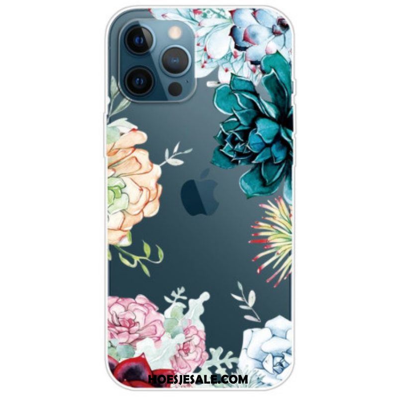 Hoesje voor iPhone 14 Pro Naadloze Aquarel Bloemen