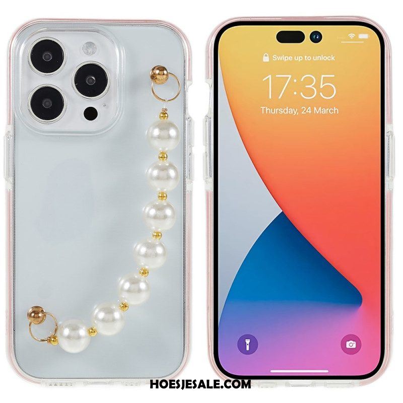 Hoesje voor iPhone 14 Pro Siliconen Polsbandje