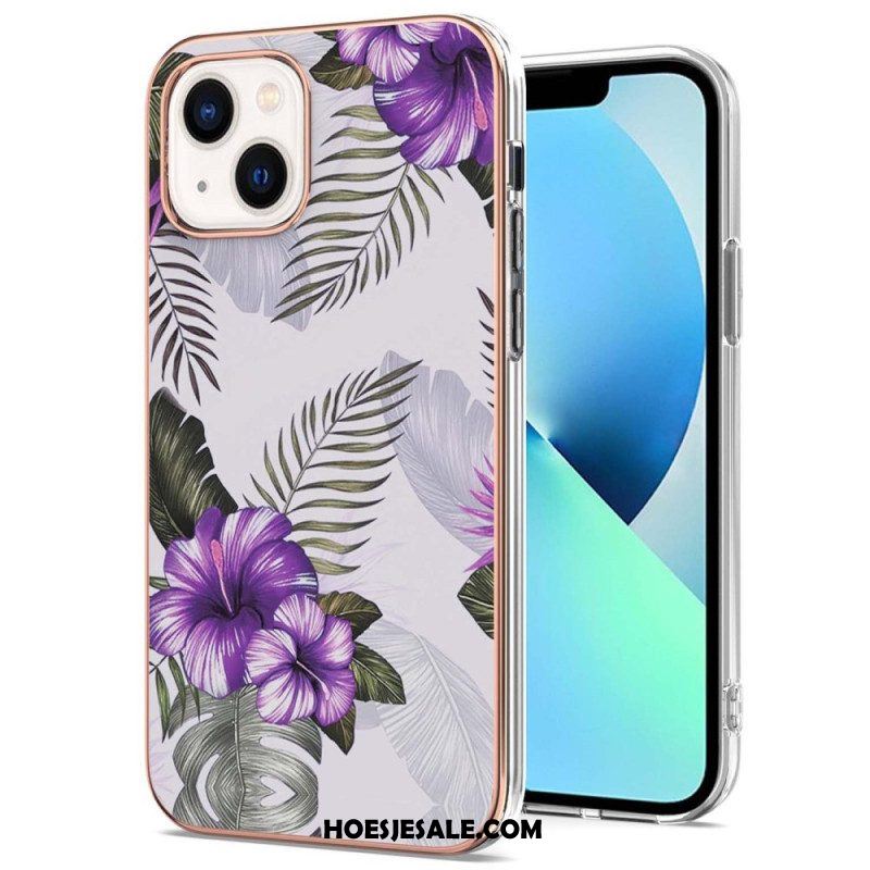 Hoesje voor iPhone 15 Bloemenmarmer