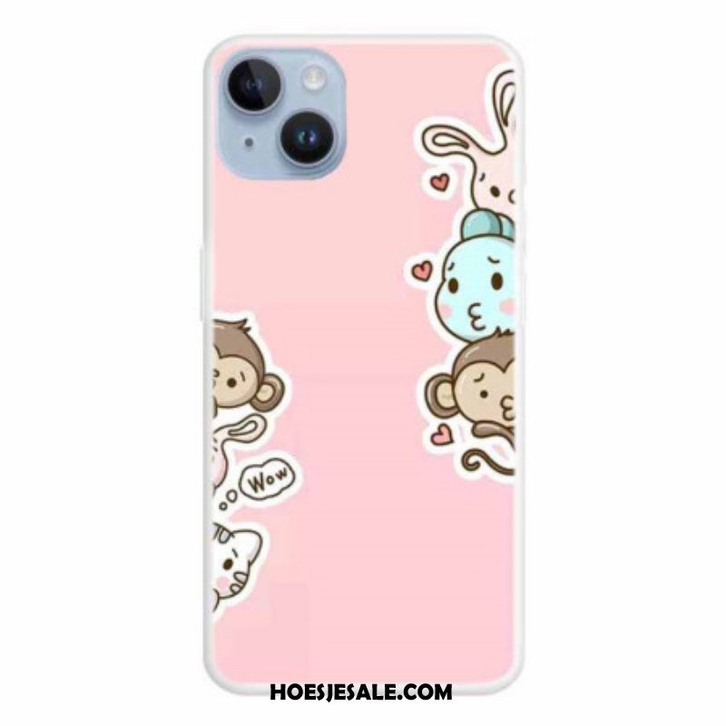 Hoesje voor iPhone 15 Plus Dieren Wauw