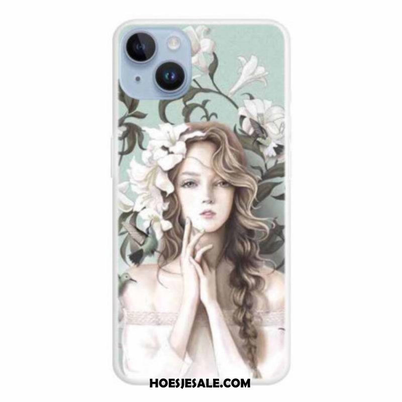 Hoesje voor iPhone 15 Plus Mooi Jong Meisje