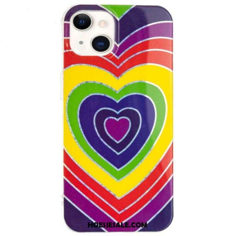 Hoesje voor iPhone 15 Plus Psychedelisch Hart