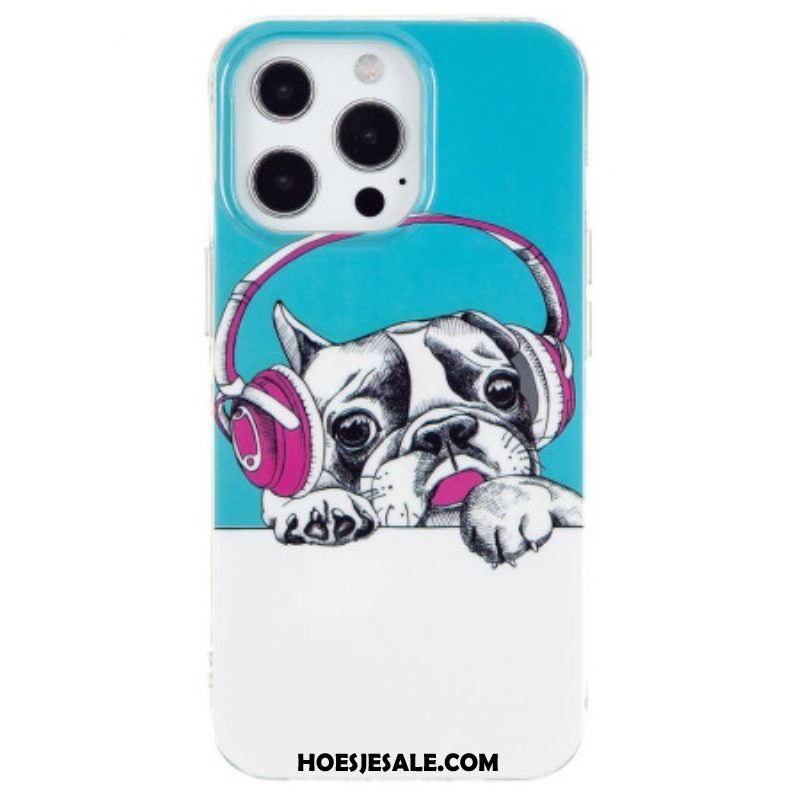 Hoesje voor iPhone 15 Pro Max Fluorescerende Hond