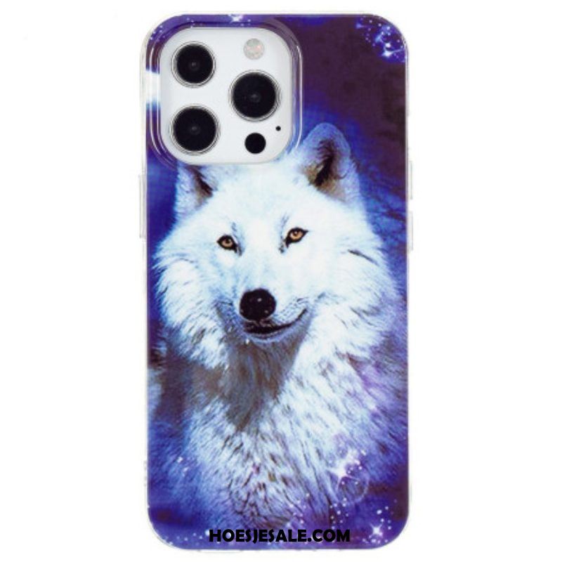 Hoesje voor iPhone 15 Pro Max Fluorescerende Wolf