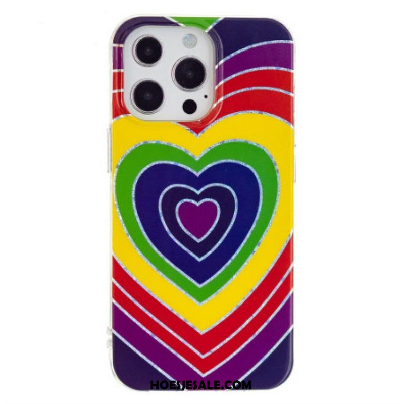 Hoesje voor iPhone 15 Pro Psychedelisch Hart