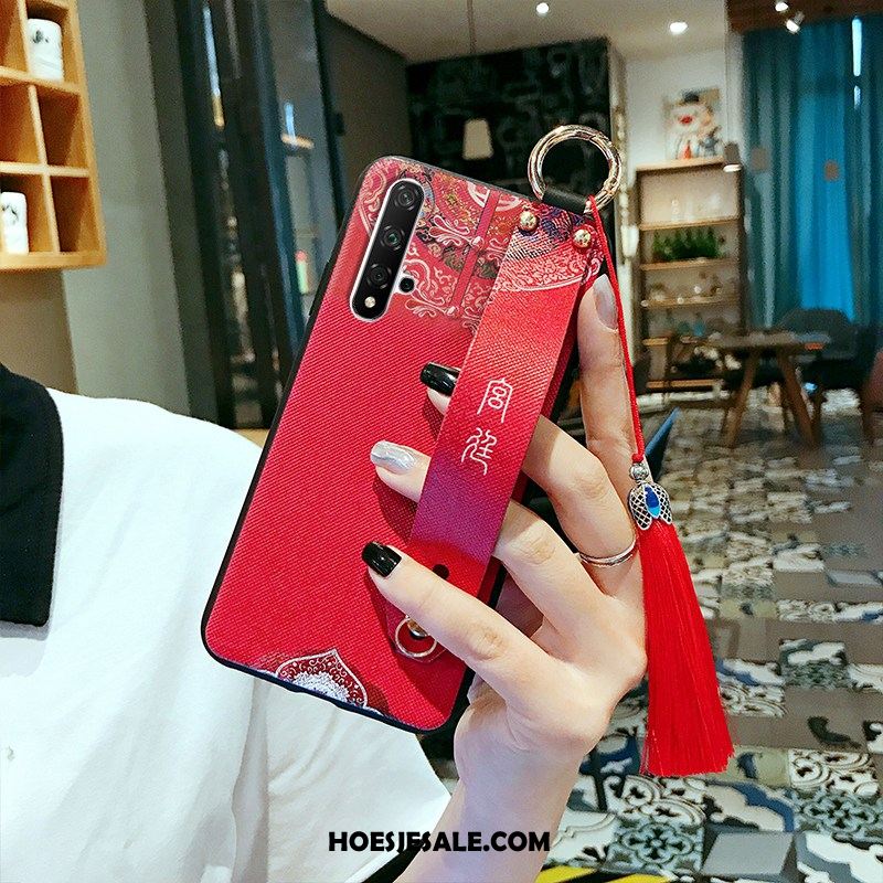 Honor 20 Hoesje Wind Chinese Stijl Rood Hanger Mobiele Telefoon Goedkoop