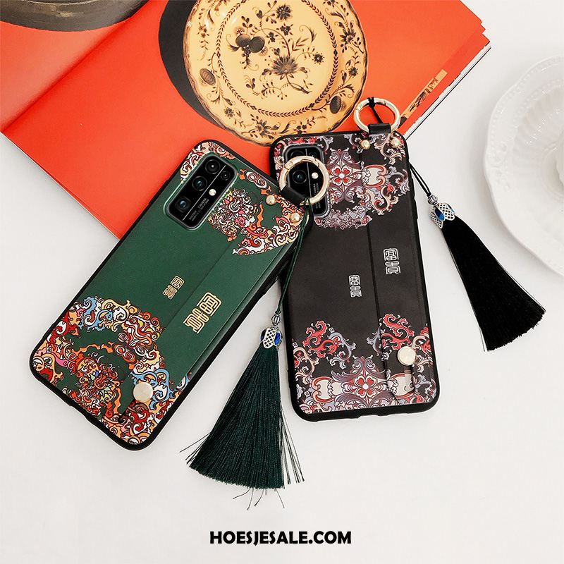 Honor 30 Hoesje Zwart Trendy Merk Mobiele Telefoon Chinese Stijl Mode Goedkoop