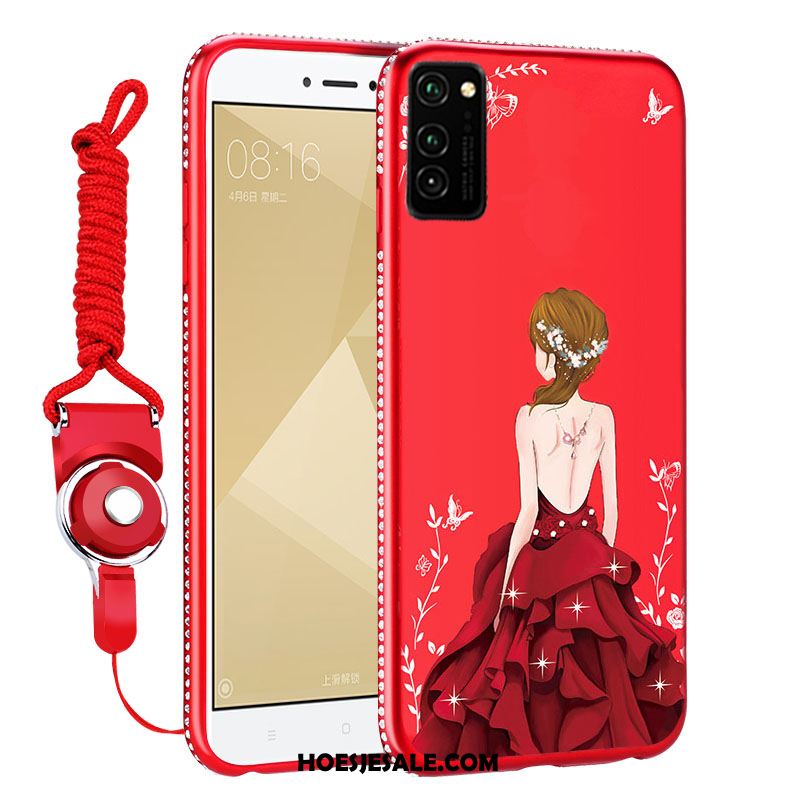 Honor View30 Hoesje Bescherming Trendy Merk Net Red Siliconen Rood