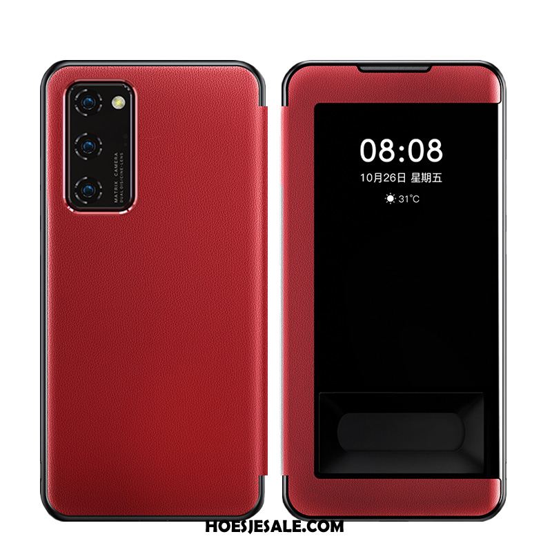 Honor View30 Hoesje Zacht Rood Anti-fall Bedrijf Leren Etui Sale