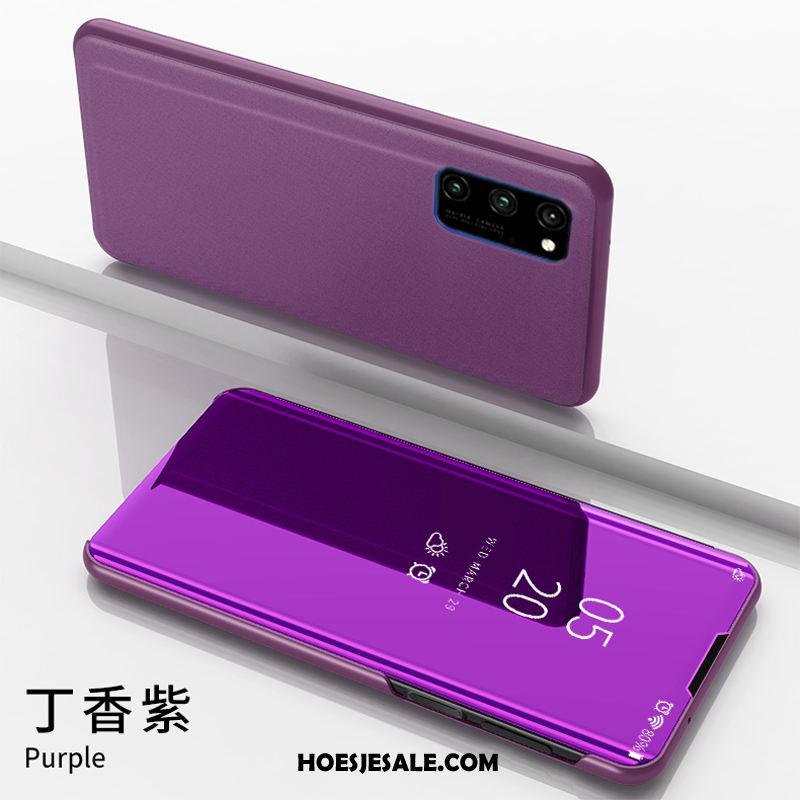 Honor View30 Pro Hoesje Persoonlijk Leren Etui Purper Anti-fall All Inclusive Goedkoop