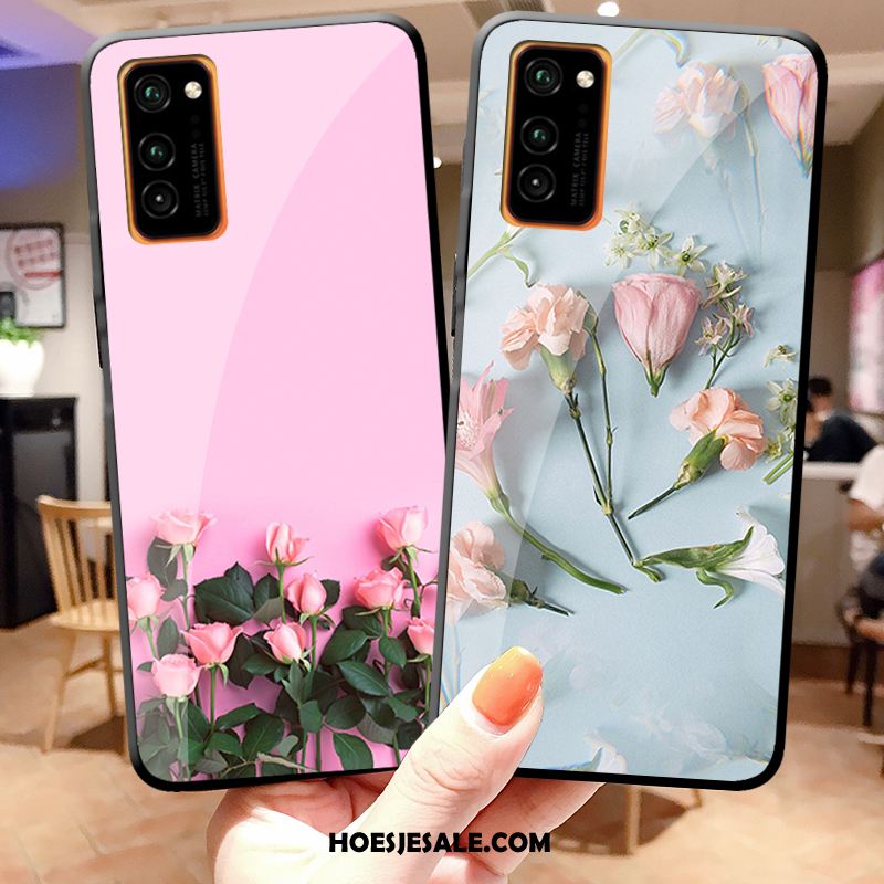 Honor View30 Pro Hoesje Roze Gehard Glas Persoonlijk Eenvoudige Hoes Sale