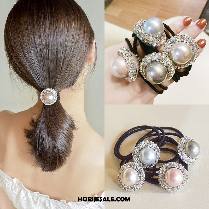 Hoofdtooi Bloemen Dames Elastische Band Haarring Strass Vers Haaraccessoires Winkel