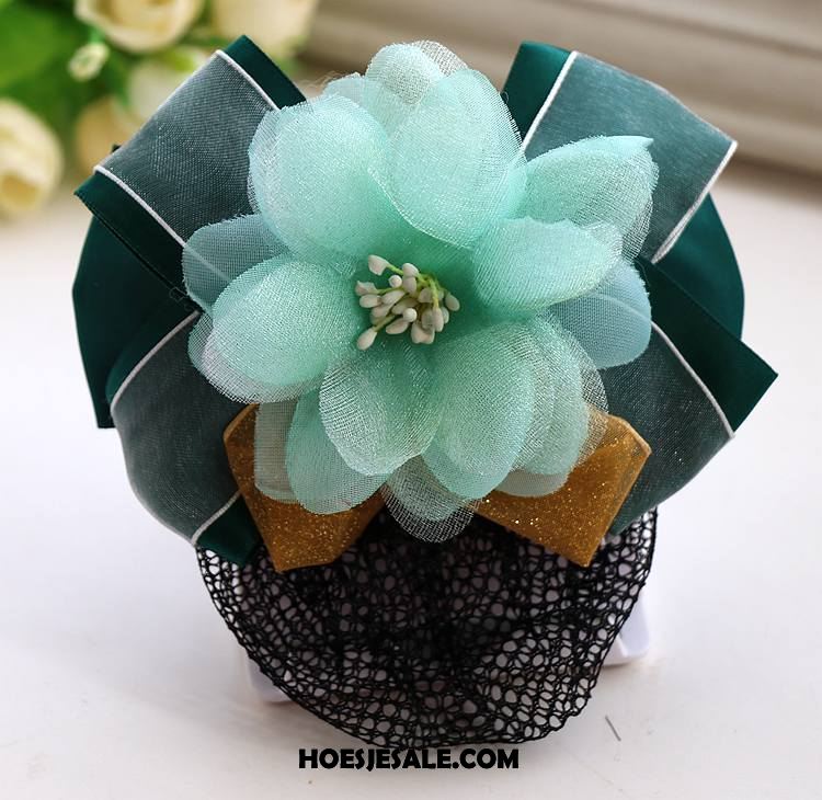 Hoofdtooi Bloemen Dames Verpleegster Mesh Haarclip Bloemen Groen Goedkoop