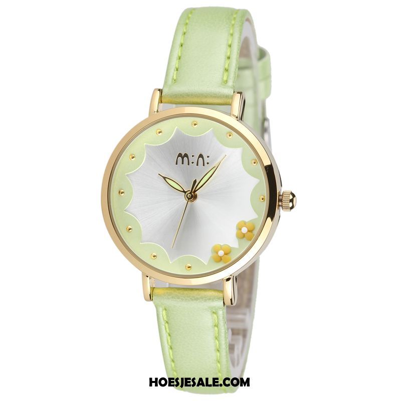 Horloges Dames Mini Student Trend Lichtende Nachtwolken Groen Korting