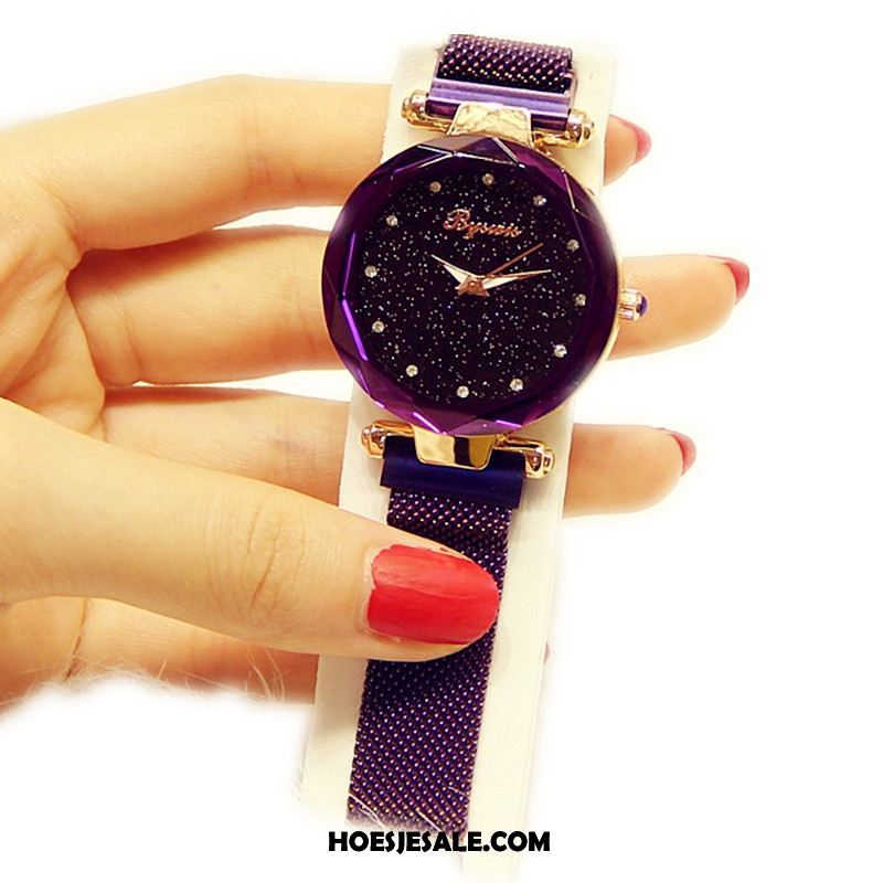 Horloges Dames Purper Vrouwen Horloge Roestvrij Staal Waterdicht Kopen