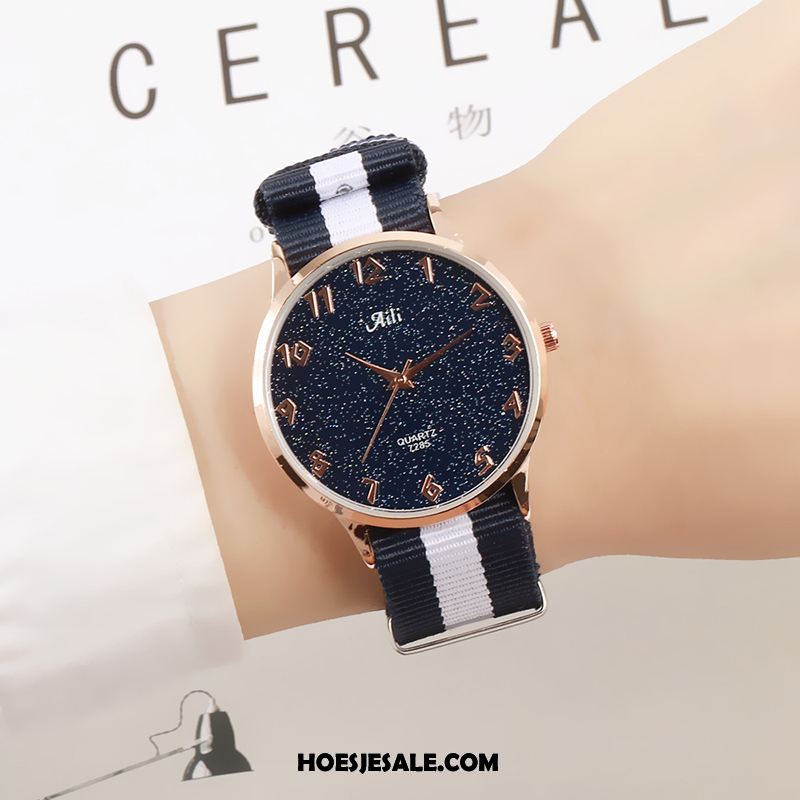 Horloges Dames Quartz Horloge Canvas Lovers Student Casual Korting