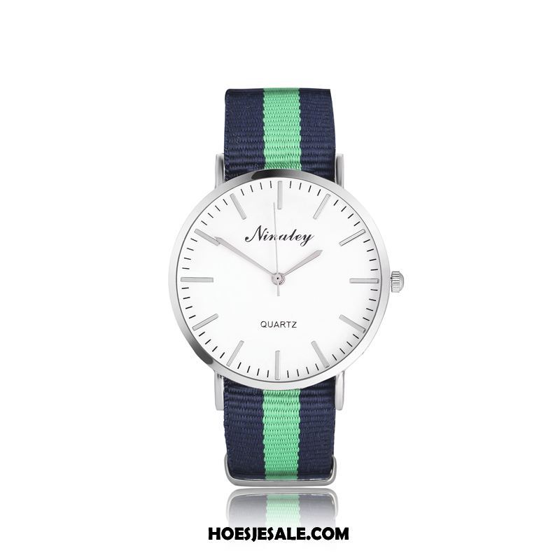 Horloges Heren Eenvoudig Canvas Trend Mode Waterdicht Goedkoop