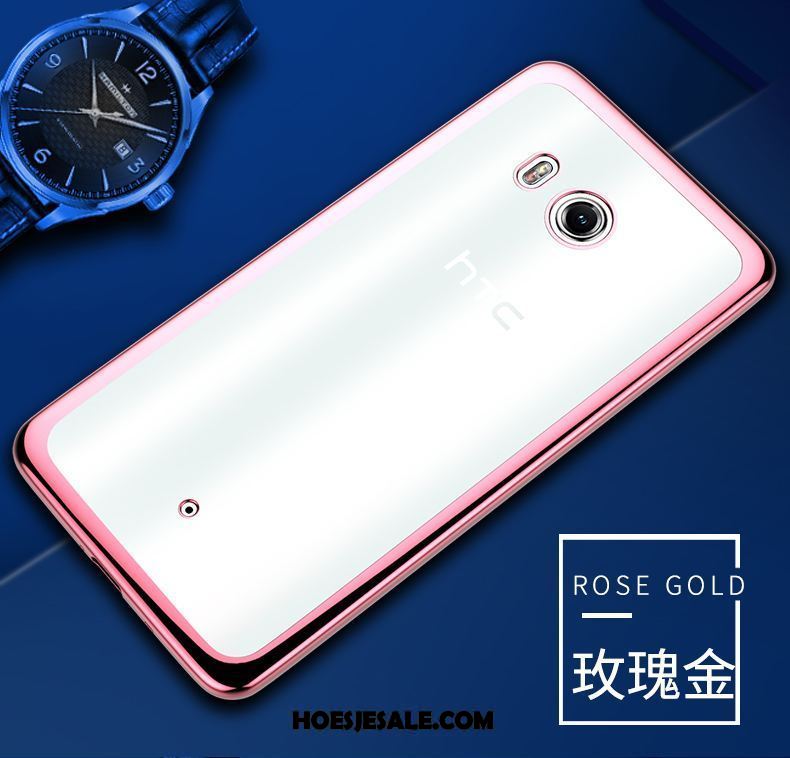 Htc U11 Hoesje Rose Goud Doorzichtig Bescherming Zacht Siliconen Winkel