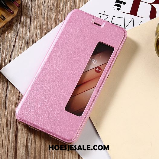 Huawei Mate 10 Pro Hoesje Mobiele Telefoon Leren Etui Clamshell Roze Hoes Kopen