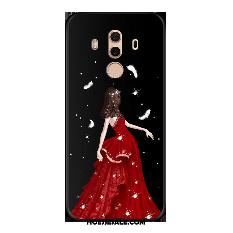 Huawei Mate 10 Pro Hoesje Zwart Zacht Skärmskydd Trend Hoes Goedkoop