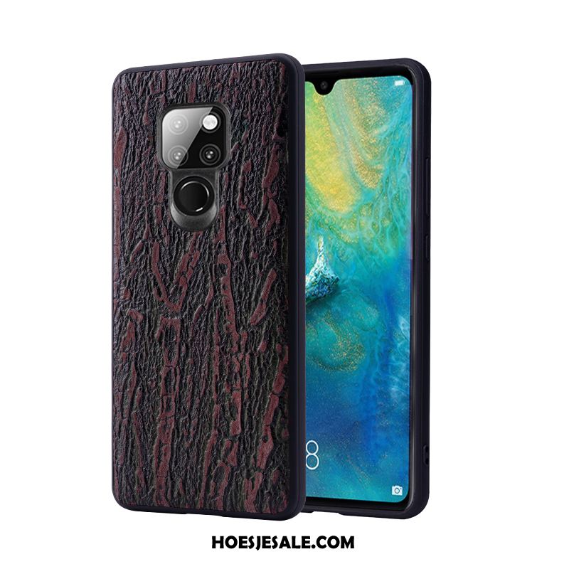 Huawei Mate 20 Hoesje Mobiele Telefoon Zwart High End Trendy Merk Echt Leer Korting