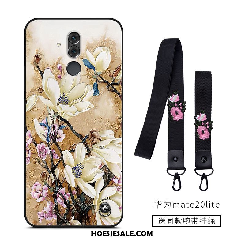 Huawei Mate 20 Lite Hoesje Anti-fall Bloemen All Inclusive Scheppend Geel Sale