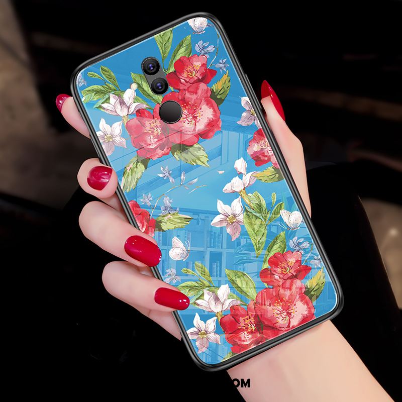 Huawei Mate 20 Lite Hoesje Trend Bloemen Blauw Vintage Bescherming Aanbiedingen