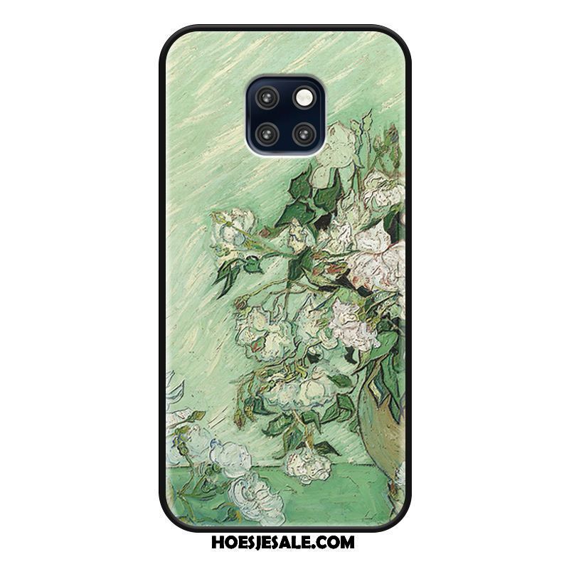 Huawei Mate 20 Rs Hoesje Bloemen Mode Roze Olieverfschilderij Luxe Kopen