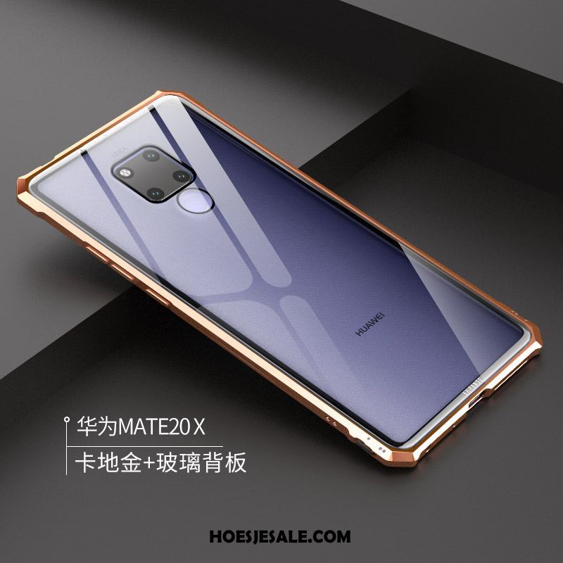 Huawei Mate 20 X Hoesje Tempereren Net Red Doorzichtig Trendy Merk Goud Aanbiedingen