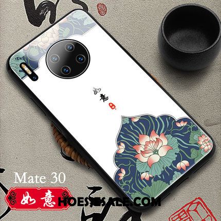 Huawei Mate 30 Hoesje Chinese Stijl Glas Mobiele Telefoon Echte Wit Online