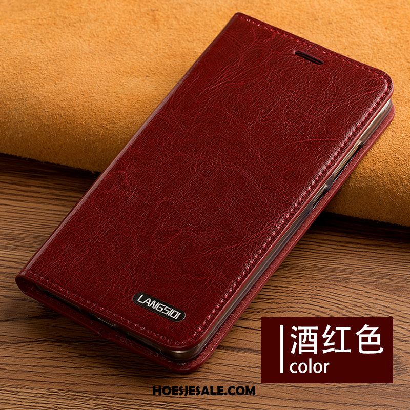 Huawei Mate 30 Hoesje Kaart Ondersteuning Rood Anti-fall Clamshell