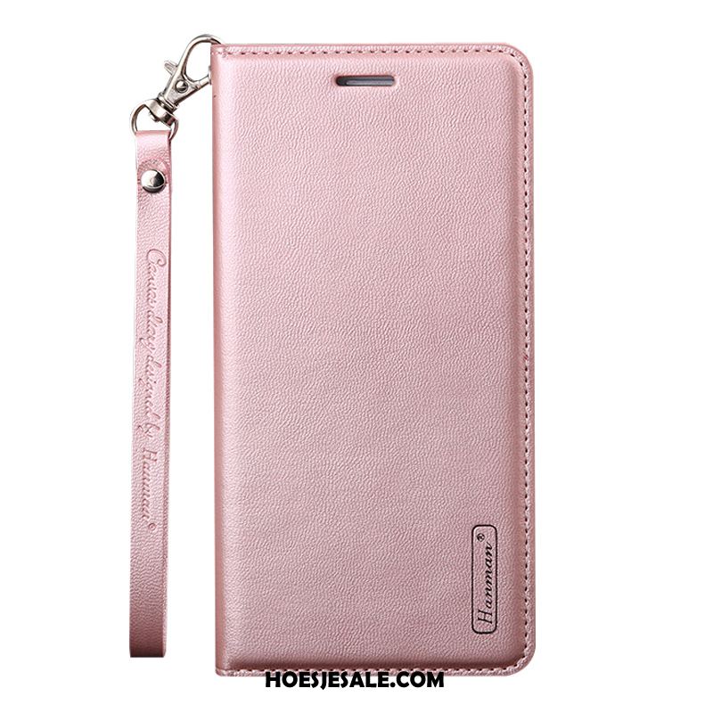 Huawei Mate 30 Hoesje Leren Etui Clamshell Hoes Mobiele Telefoon Roze Winkel