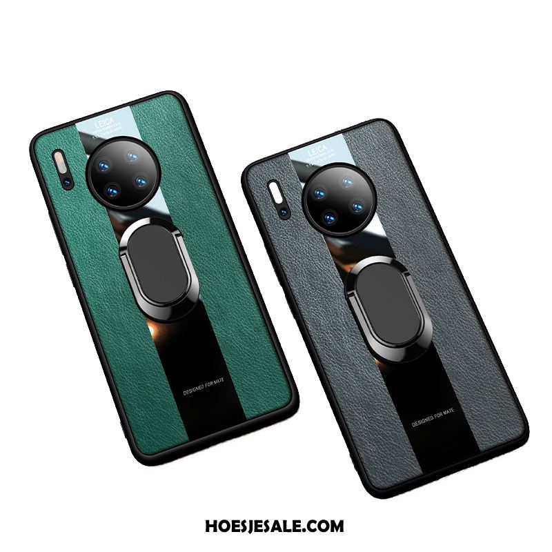 Huawei Mate 30 Hoesje Magnetisch Auto Leren Etui Groen Dun Goedkoop