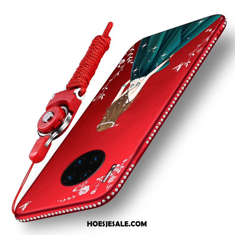 Huawei Mate 30 Hoesje Rood Hoes Zacht Anti-fall Strass Kopen