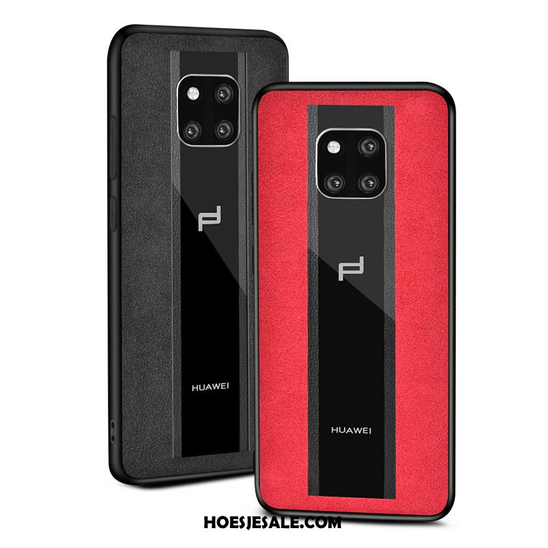 Huawei Mate 30 Rs Hoesje Suede Bescherming Anti-fall Mobiele Telefoon Rood Goedkoop