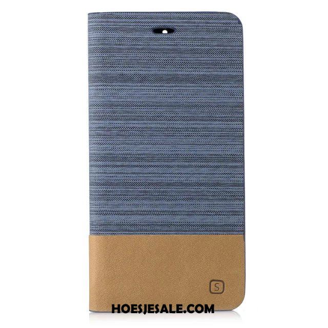 Huawei Mate 9 Hoesje Clamshell Leren Etui Zacht Bescherming Blauw Korting