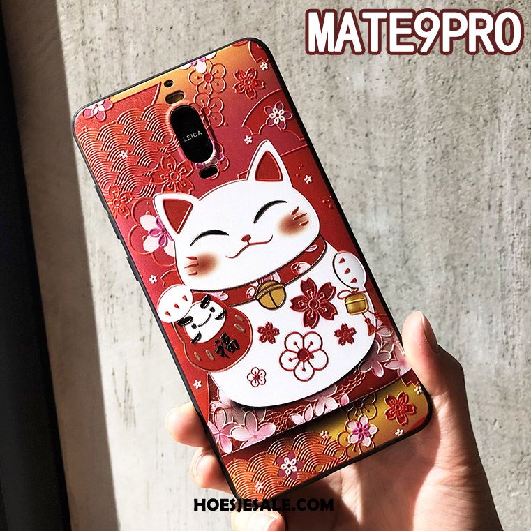 Huawei Mate 9 Pro Hoesje Rood Reliëf Bescherming Anti-fall Kat Aanbiedingen