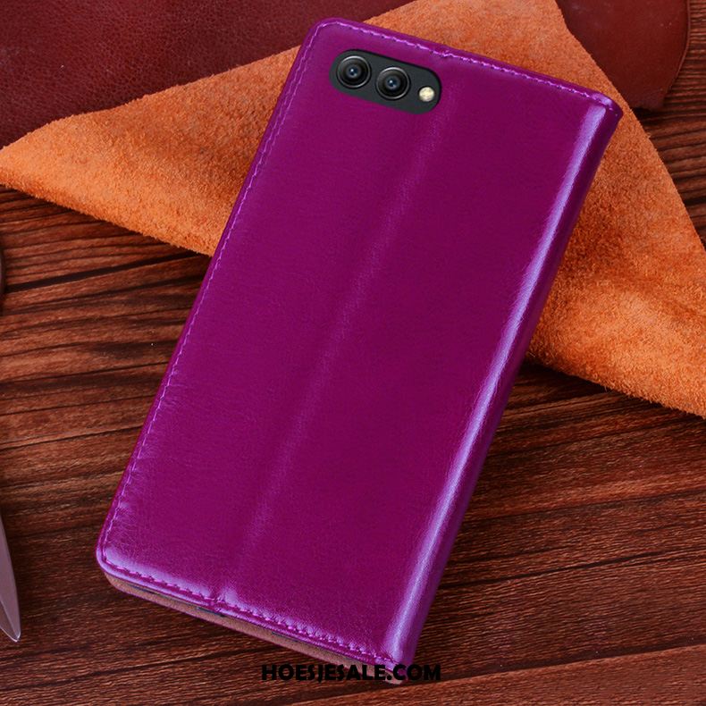 Huawei Nova 2s Hoesje Bescherming Leren Etui Mode Bedrijf Rood Kopen