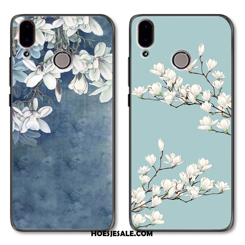 Huawei Nova 3 Hoesje Blauw Eenvoudige Kunst Reliëf Mode Kopen