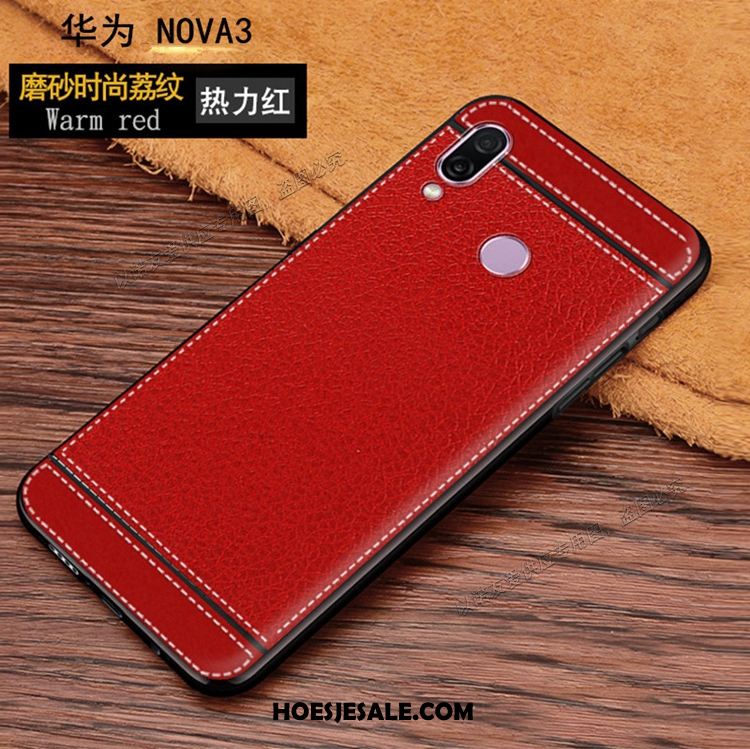 Huawei Nova 3 Hoesje Leren Etui Rood Anti-fall Zacht Mobiele Telefoon Aanbiedingen