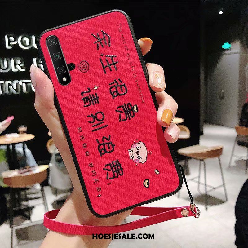 Huawei Nova 5t Hoesje Rood Mobiele Telefoon Patroon Bescherming Zacht Kopen