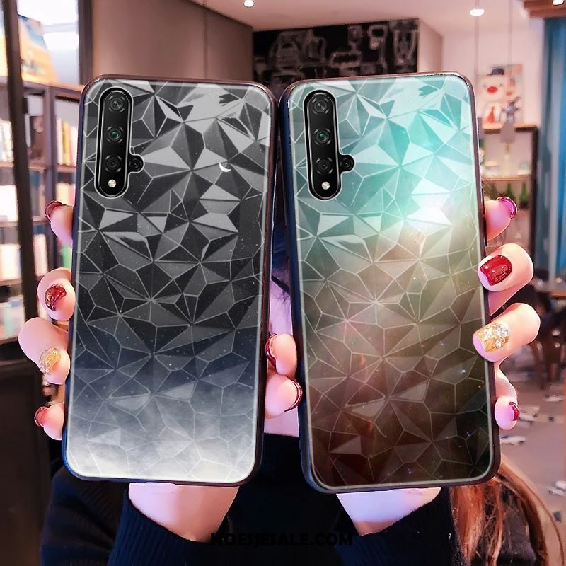 Huawei Nova 5t Hoesje Trendy Merk Hoes Zwart Patroon Ruit Sale