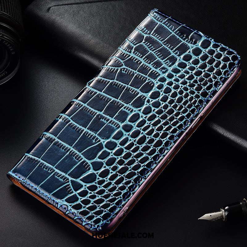 Huawei P Smart 2019 Hoesje Blauw Mobiele Telefoon Echt Leer Bescherming Krokodil Kopen