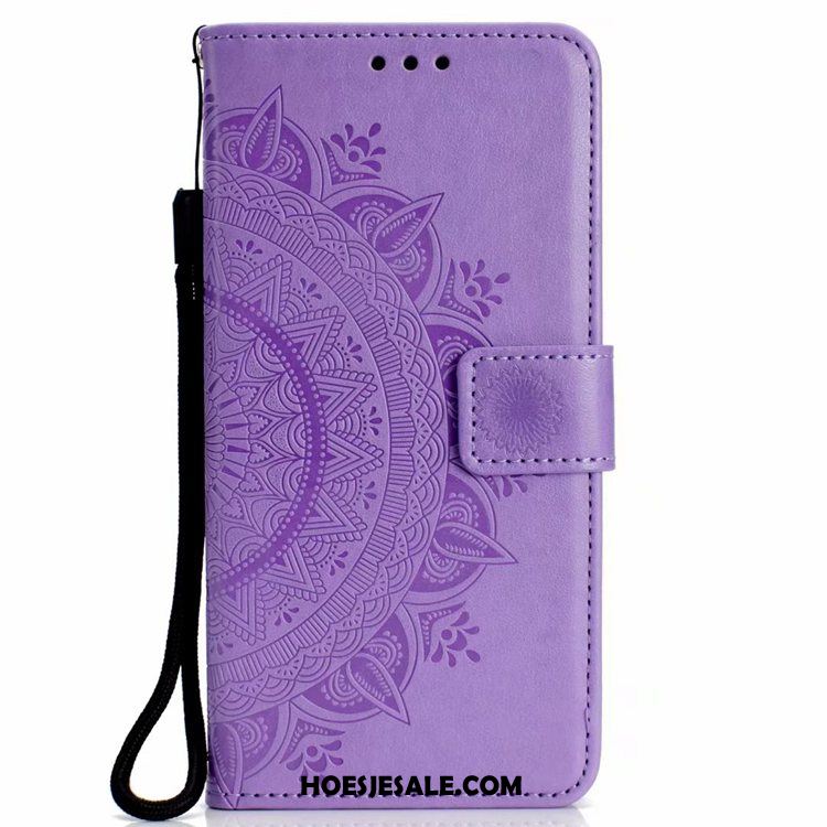 Huawei P Smart+ 2019 Hoesje Folio Leren Etui Bescherming Purper Hoes Online